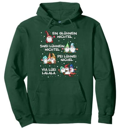 EIN Glühwein, swei Glühwein Wichtel Weihnachten Elfe lustig Pullover Hoodie