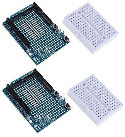 Hailege 2pcs Proto Shield Prototype Expansion Board with SYB-170 Mini Breadboard Based for ProtoShield