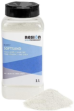POLYESTERSHOPPEN.NL SoftSand Non-Slip Coating Rubber Particles - White - 1 L - Rubber Sand Ideal as a Non-Slip Coating for Boats and Pool - Fine Grain - For Mixing with Paint - Coating