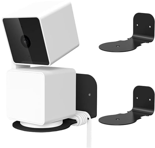 Aokicase Für WYZE Cam Pan v3 Indoor/Outdoor Schutzhülle Wandhalterung,Drehbar um 360 Grad Zwei Installations modi,Kamera an Wänden oder Decken,bietet eine breitere Perspektive (Schwarz) 2PCS