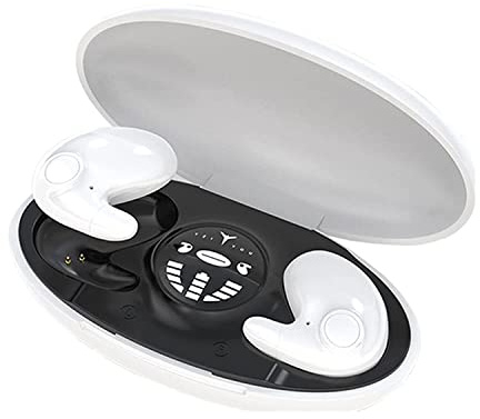 Sovtay Invisible Sleep Wireless Earphone IPX5 Waterproof,True Wireless Earbuds Sense-Free to Wear Bluetooth 5.3 Headphones Touch Control,with Wireless Charging Case,Earbuds Wireless Bluetooth (White)
