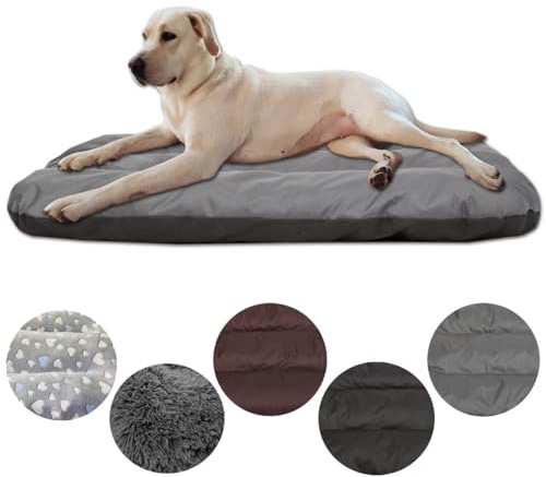 Leanbe Hundebett Hundekissen Hundematratze Ruheplatz Hunde Matratze (Grau Oxford, XL:115x80x12cm)