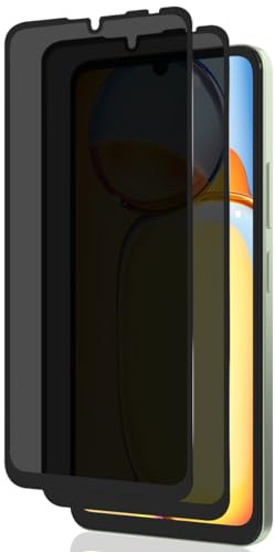 Teenrpov para Privacidad Protector de Pantalla Xiaomi Redmi 13C / Poco C65 ristal Templado 2 Piezas, 9H Dureza Anti-Arañazos Anti-Espía Cristal Vidrio Templado Privacy para Redmi 13C / Poco C65