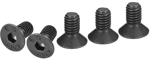 DTGN 25er Packung M6-1x12mm Sechskantschrauben mit Zylinderkopf Vollgewinde | Innensechskant Flachkopfschrauben aus Kohlenstoffstahl, Senkkopfschrauben, schwarz beschichtet