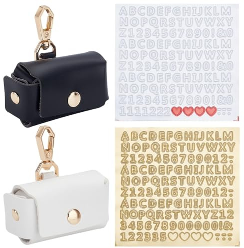 FREEBLOSS 4 Stück Ringträgerkissen Für Hundehalsband, PU-Leder, Eheringträgerbeutel Für Hunde, Eheringhalterbeutel, Paarring-Aufbewahrungsbox Für Heiratsantrag, Verlobung, Hochzeitszeremonie, Party
