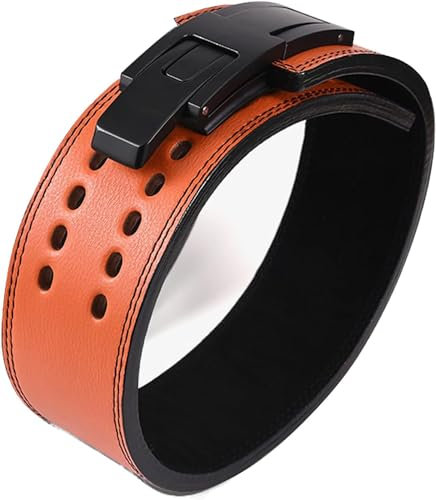 LYXLBX Gewichthebergürtel Leder, verstellbar, für Damen und Herren, Gewichtheben Trainingsgürtel, Krafttraining, Fitness, Bodybuilding Gürtel, Fitness Gewichtheben Gürtel,Orange-XS