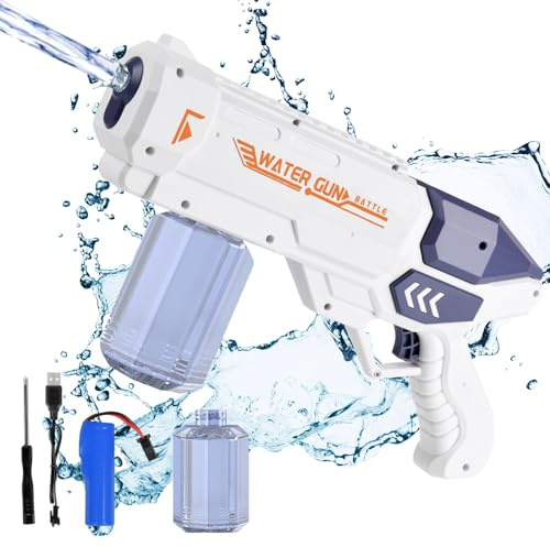 OSDUE Wasserpistole Kinder, Elektrische Wasserpistole, Wasserpistole mit großer Reichweite, Reichweite von 6-7m, Automatisches Nachladen Wasser Spritzpistole Spielzeug für Sport, Pools, Strände, Blua
