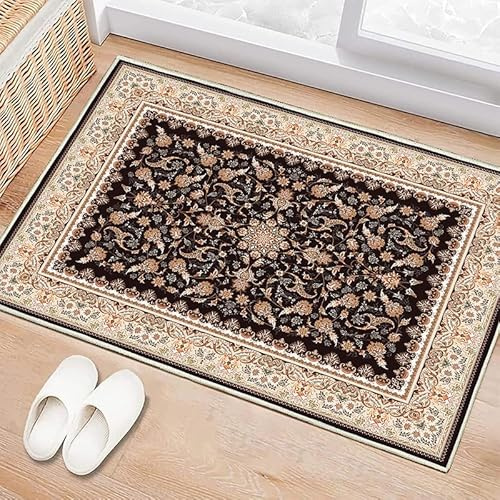 Generisch Vintage Kleiner Teppich Fußmatte Innen Boho Orientalischer Fussmatte Rugs Badematte Weiche rutschfest Waschbarer Kurzflor Türmatte Teppich Für Küche Badezimmer Eingangsbereich 40x60cm