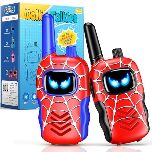 Toyokid Spider Walkie Talkies Kids Toys for 3 4 5 6 Year Old Boys Girls Gifts for 3-12 Year Old Boy Girls Toy, Spider Toy Kids Birthday Presents Christmas Xmas Gifts Outdoor Toys for Camping Garden