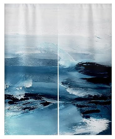 Küchenvorhänge Schwarz Navy Blue Scheibengardinen Polyester Vorhänge Kurz Waschbar Raumteiler Vorhang Türvorhang Langlebig Küchenvorhang Kurze Gardinen Verdickung Tür Vorhang 85x150cm
