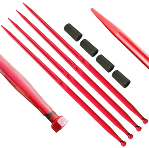 4x Frontladerzinken Frontlader 1100mm Zinken M22x1.5 + 4x Einschweißbuchsen