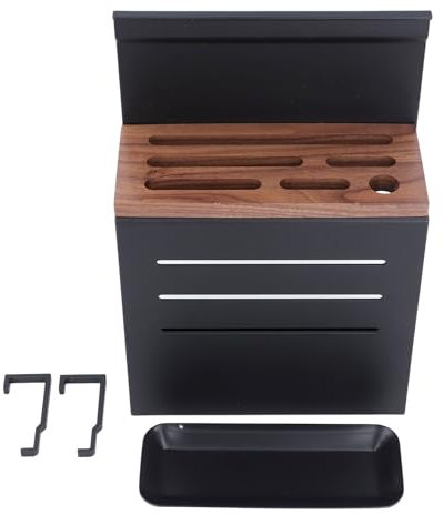 Porte-couteau mural porte-rangement, alliage en aluminium support de couteau universel rack de rangement de couteau sous armoire Bloc de couteau Organisateur de couteau Bloc de (Black)