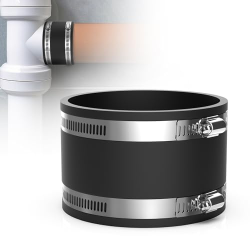 EFUTURETIME Gummimuffe 100mm EPDM Flexibel mit Schlauchschellen Edelstahl | Rohrverbinder, Gummimanschette zur Lärmreduzierung, für Lüftungsrohr, Staubabscheider und Kohlefilter