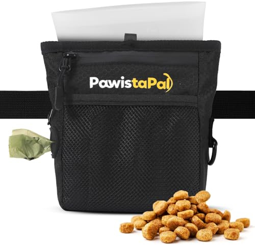 PawistaPal Dog Treat Pouch for Pet Training, One-Hand Magnetic Closure, Hands-Free Treat Bag with Silicone Liner, No Mess No Smell