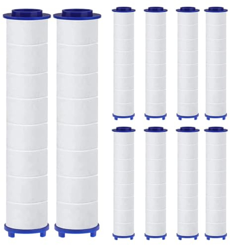 HAMKU 10 Pièce Filtre Pommeau de Douche,Coton PP Cartouche Filtrante de Remplacement,Élément Filtrant Spécial pour Pomme de Douche,Élimination Efficace des Impuretéss,Accessoires Universels,10,5 cm