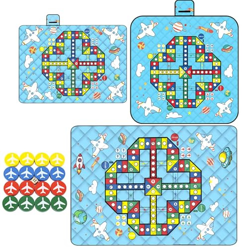 Generico Tappetino da Picnic - Coperta Impermeabile Per Esterni,Tappetino Multifunzionale Spesso Per Scacchi Con Pezzi Da Gioco Per Feste In Famiglia Spiaggia Campeggio Prato