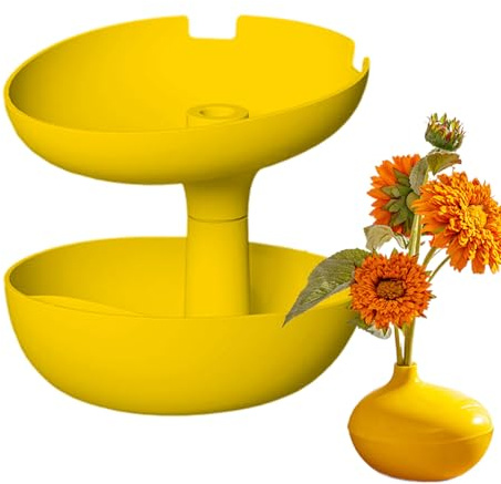 Halloween-Kürbis-Snackschale – abnehmbarer, doppellagiger Leckerli-Organizer, multifunktionaler Snackhalter in Kürbisform mit Handy-Ständer und Vase, für Party-Regal, Schlafzimmer, Dekoration, 20 x 17