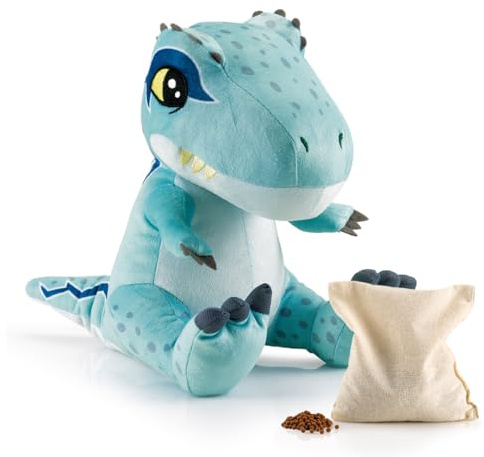 BIOSYNEX - Blue Wärmekissen (JURASSIC WORLD EXPLORERS) mit Tonkugeln für die Mikrowelle – Kuscheltier Wellness – maschinenwaschbar – weiche und beruhigende Wärme – ab der Geburt