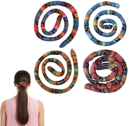 4 Pcs Dreadlock Accessories, Spiral Hair Ties, Spiral Hair Ties for Long Braids and Thick Curly Hair, Secure Hold Hair Bands for Various Hairstyles