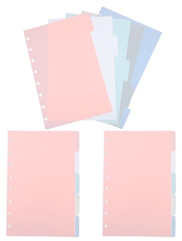 GRIRIW Separadores de Índice de Plástico PP con Perforación Tipo Hongo Tamaño 55X85 Pulgadas Juego de 15 Hojas 3 Juegos de 5 Hojas Colores Vibrantes para Carpetas Cuadernos y