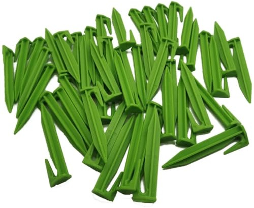 Garten-Rasenmäher-Befestigungsnägel, Erdspieße zur Verlegung von Begrenzungskabeln, Zubehör for Mähroboter, 50/100 Stück(Green-50pcs)