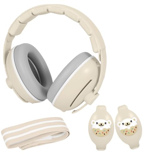 Vexaflow 2 in 1 Cuffie Neonato Antirumore, Confortevole Per Sonno, Viaggi e Attività Quotidiane, Protezione Acustica Fino a 48 Mesi, Riduzione del Rumore 25dB, Archetto Regolabile e Antiscivolo
