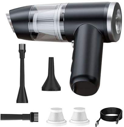 Aspirateur de voiture sans fil - Mini souffleur à poussière - Aspirateur portable avec batterie rechargeable, pour voiture, bureau, camion, intérieur, animaux, poussière, sol, tapis