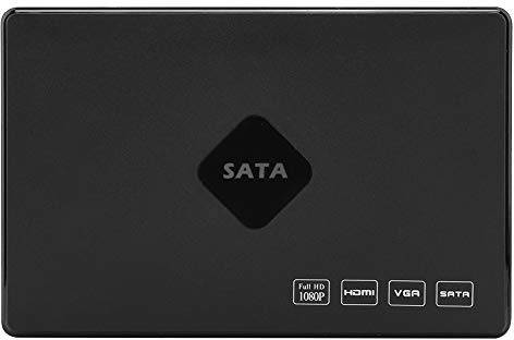 Cryfokt Reproductor de Disco Duro SATA Full HD de 2,5 Pulgadas, Reproductor Multimedia de Memoria 120G Compatible con MPEG1/2/4 H.264 RM RMVB FLV, con Salida HDMI VGA YPbPr CVBS, para (Enchufe de la