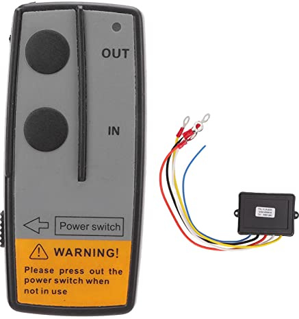 SustVita Telecomando universale per verricello DC 12V / 24V Tensione 75ft Distanza Include ricevitore 434MHZ Kit controller per verricello elettrico per fuoristrada (Nera)