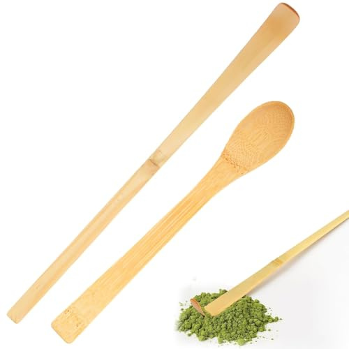 XENQITO 2 Pieza Cuchara de té Matcha de bambú Herramientas Cuchara Teaware Tea Ceremony Utensilios Accesorios Cuchara te Matcha Nice and Attractive