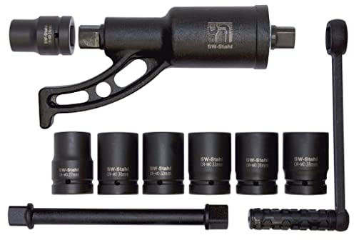 SW-Stahl 03965L Drehmomentvervielfältiger 1 Zoll - 3.200 Nm - 10-tlg. Set | Kraftvoller Drehmomentverstärker für LKW und Traktor - Inklusive Kurbel und Steckschlüssel-Einsätze im Koffer