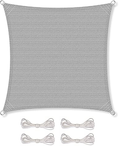 CelinaSun sun sail awning sun protection garden balcony HDPE polyethylene breathable square 3 x 3 m light grey