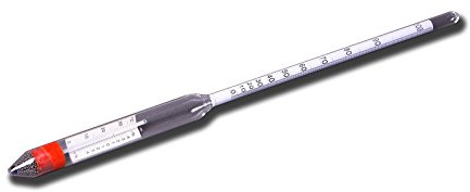 Aräometer Alkoholmeter mit Thermometer und Temperaturkorrektion 0...100 vol/% Made in Germany.