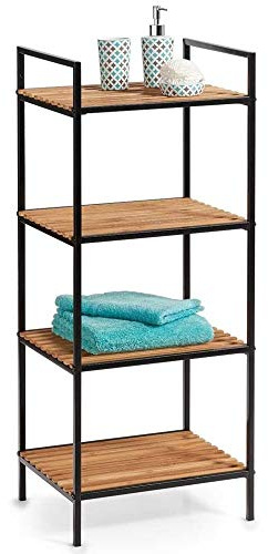 Zeller Standregal mit 4 Böden Regel, Holz, Schwarz, 39 x 33 x 95 cm