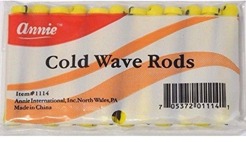 Annie Short Cold Wave Rods with Rubber Band #1114, 12 Count Yellow 3/16 Inch (2 Pack)