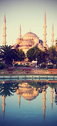 Bilderdepot24 selbstklebende Türtapete Moschee Vintage 90 x 200 cm - einteiliger Aufkleber für Türen Folie für Türen Poster für Türen - Architektur Bauwesen Istanbul