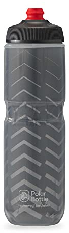 Polar Bottle Breakaway Insulated Water Bottle - BPA Free, Cycling & Sports Squeeze Bottle (Bolt - Charcoal & Silver, 24 oz)