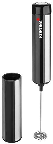 Korona 18010 Battery-Operated Milk Frother with Cover Cap Stainless Steel Stirring Rod Housing with High-Quality Stainless Steel Applications