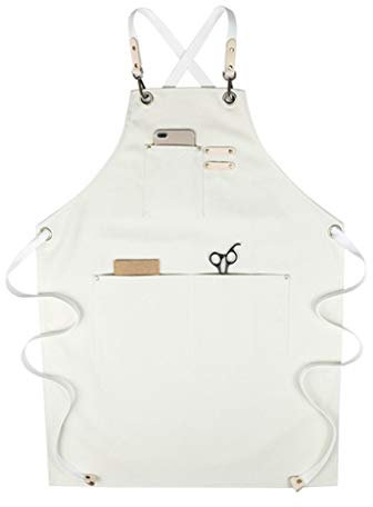 Grembiule Da Lavoro In Tela Resistente, Grembiule Da Negozio Multiuso Con Tasche Grembiule Per Utensili Resistente Alla Perforazione Lavabile In Lavatrice Per Operaio Barista (F)