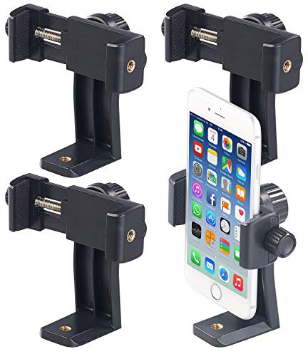 PEARL Handyhalter Fotostative: 4er-Set universelle Smartphone-Stativ-Halterungen mit 1/4-Gewinde (Handyhalterung für Fotostativ, Smartphonehalterung für Stativ, Handy)