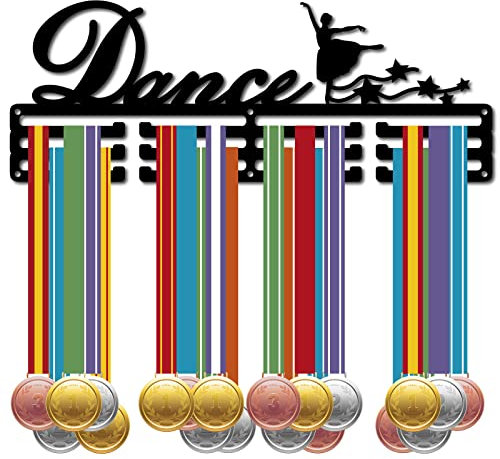 CREATCABIN Tanz-Medaillen-Aufhänger Medaillenhalter Sport-Rack Metall-Lanyard-Halter Stabile Wandmontage Schwimmer Läufer Athleten Spieler Turngeschenk Über 60 Medaille 40x15cm