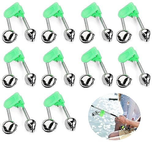 Cloche de Pêche,10 pièces Alarme de pêche,pêche Morsure indicateur Cloche,Clips de Cloches de Pêche,Clochette de Peche pour Pêche en Plein Air Canne à Pêche Indicateur de Touche