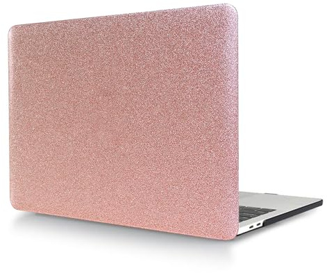 Hülle Kompatibel mit Neues MacBook Pro 13 Zoll 2020 2019 2018 2017 2016 Freisetzung A1706 A1708 A1989 A2159 A2251 A2289 A2338 M1, Schützendes Leder Hartschale Snap Case, Glitzer Rosa