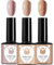 Nude Gel Nail Polish Set, 3Pcs Nude Pink Nail Varnish Sets, French Manicure Spring Autumn Natural Pastel UV/LED Nail Lamp Soak off Gel Nail Polish Kit Nail Art Manicure for Salon DIY at Home
