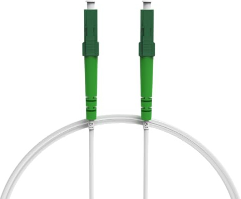 nexinex - 1m weißes Glasfaserkabel LC/APC auf LC/APC Patchkabel | Kompatibel mit Telekom, Vodafone, 1&1, Fritzbox, etc. | LWL Simplex Singlemode OS2 FTTH Glasfaser Lichtwellenleiter Kabel