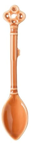 ZXFIYTBH Spoons Set of 4 Demitasse Spoons for Coffee Dessert Tea Ice Cream Ceramics Small Coffee Spoons Ceramic Espresso Spoons Dessert Spoon(Color:Orange -2)