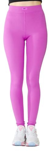 Reebok Leggings ajustados con estribo acanalado para mujer, Purple Rave, S