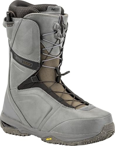 Nitro Team TLS Bottes de Snowboard pour Hommes, Charcoal, 30.5