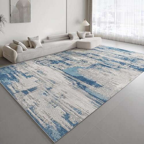 Tzvpsu Stuhl kinderzimmer,Braun Blau Tinte Design Leicht zu reinigen Fleckenbeständiger Teppich,küche Teppich antirutsch Teppich treppe,200x300cm