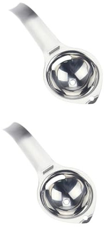 MAGICLULU 2pcs Egg Separator Tool Yolk Extractor Divider for Eggs Non-Stick Easy to Use Mirror Polished Stainless Steel